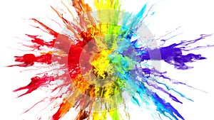 Color Burst - colorful rainbow smoke powder explosion fluid ink particles alpha