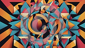 Color Burst Triangle Art Pattern