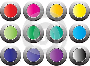 Color button on the white background , isolated for website , advertising , social marketing photo