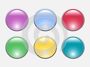 Color buttons set isolated on white background