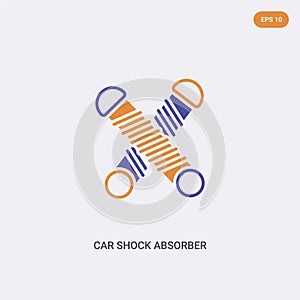 2 color Car shock absorber concept vector icon. isolated two color Car shock absorber vector sign symbol designed with blue and