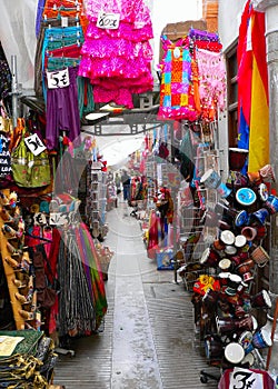 Color cavalcade -arcade of shops in Granada photo