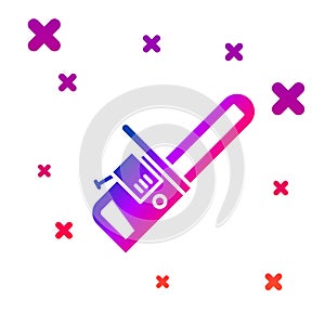 Color Chainsaw icon isolated on white background. Gradient random dynamic shapes. Vector