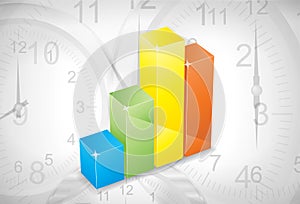 Color chart against the clock