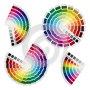 Color charts icons set