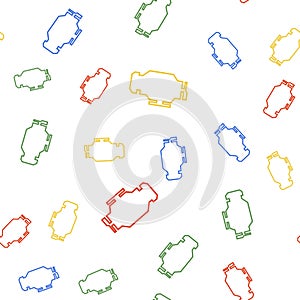 Color Check engine icon isolated seamless pattern on white background. Vector
