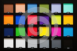 Color checker passport used for white balance and accurate color calibration by photographers