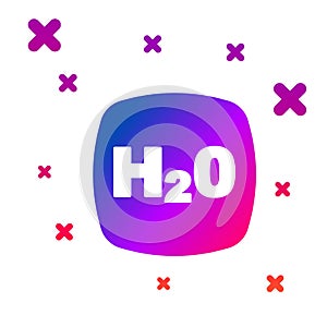 Color Chemical formula for water drops H2O shaped icon isolated on white background. Gradient random dynamic shapes