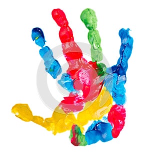 Color child hand print