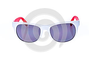 Color Children sunglasses, sun shades or spectacles isolated on