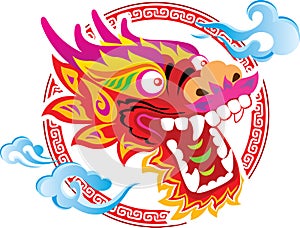 Color Chinese Dragon Head art design