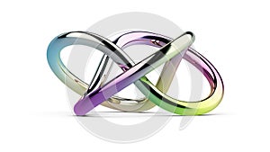 A color chrome infinity sign isolated on white