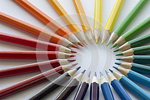 Color circle of pencils with complementary colors