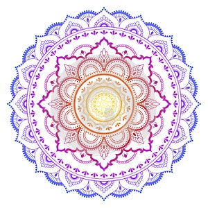 Color Circular pattern in form of mandala. Decorative ornament in ethnic oriental style