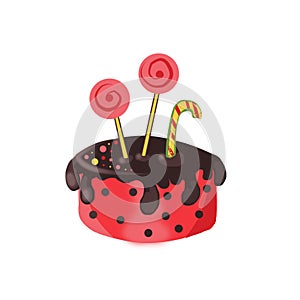 Color clip art of chocolate cake.