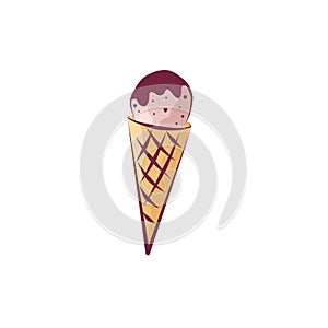 Color clip art of chocolate ice cream.