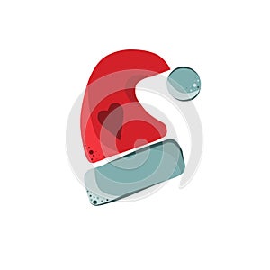 Color clip art from the New Year`s red hat.