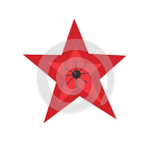 Color clip art of the New Year`s red star.