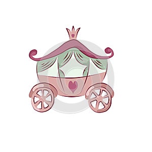 Color clip art from a pink carriage.