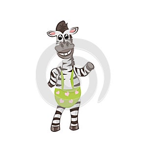 Color clip art of zebra boy.