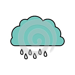color cloud rainning icon