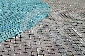 Color cobblestone pavement