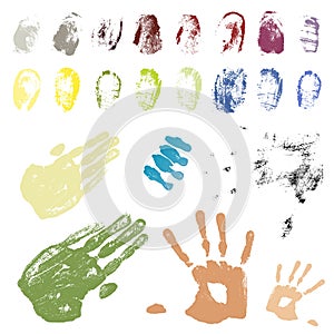 Color coded hand and finger traces photo