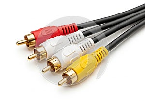 Color coded rca audio video cable set