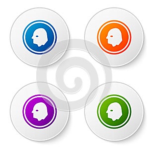 Color Coin money icon isolated on white background. Banking currency sign. Cash symbol. Set icons in circle buttons