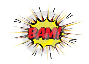 Color comic speech bubble and Bam. Vector Illustration