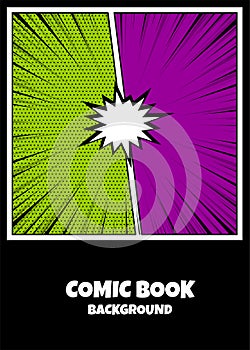 Color comics book cover vertical backdrop