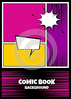 Color comics book cover vertical backdrop