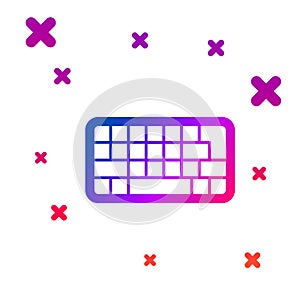 Color Computer keyboard icon isolated on white background. PC component sign. Gradient random dynamic shapes. Vector