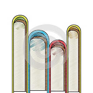 Color crayon stripe silhouette of stack of books