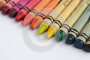 Color crayons / wax pencils macro
