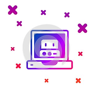 Color Creating robot icon isolated on white background. Artificial intelligence, machine learning, cloud computing