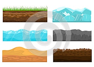 Color Cross Section of Ground Set. Vector