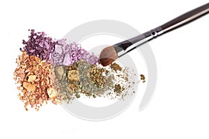 Color crushed eye shadow and brush.