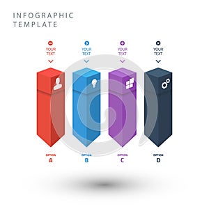 Color cubes info graphic template for presentation