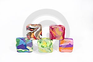 Color cubes made from Play Clay.