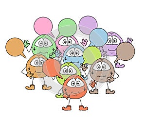 Color cute creatures with speak bubble