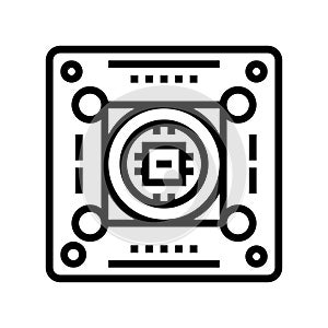 color detection sensor line icon vector illustration photo