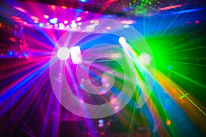 Color disco club light with effects and laser show