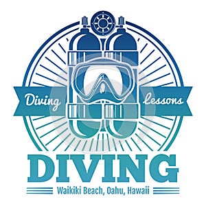 Color diving club emblem or logo