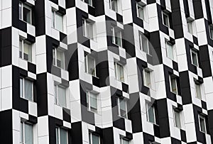 Color domino building Kiev Ukraine house black white concept architecture