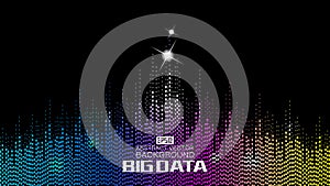 Color dots constructed of big data background, vector network big data background