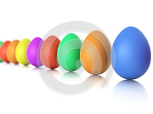 Color easter eggs closeup