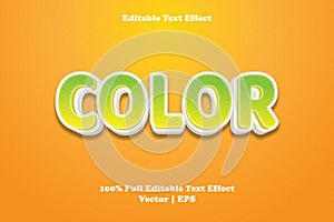 Color editable text effect cartoon style