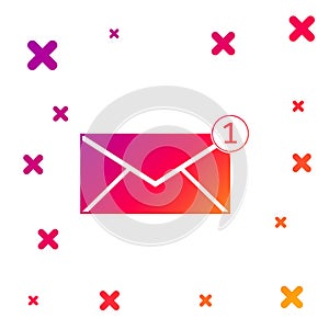 Color Envelope icon isolated on white background. Received message concept. New, email incoming message, sms. Mail