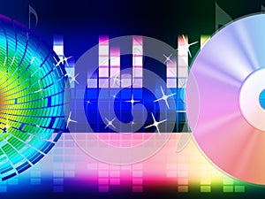 Color Equaliser Indicates Sound Track And Amplifier